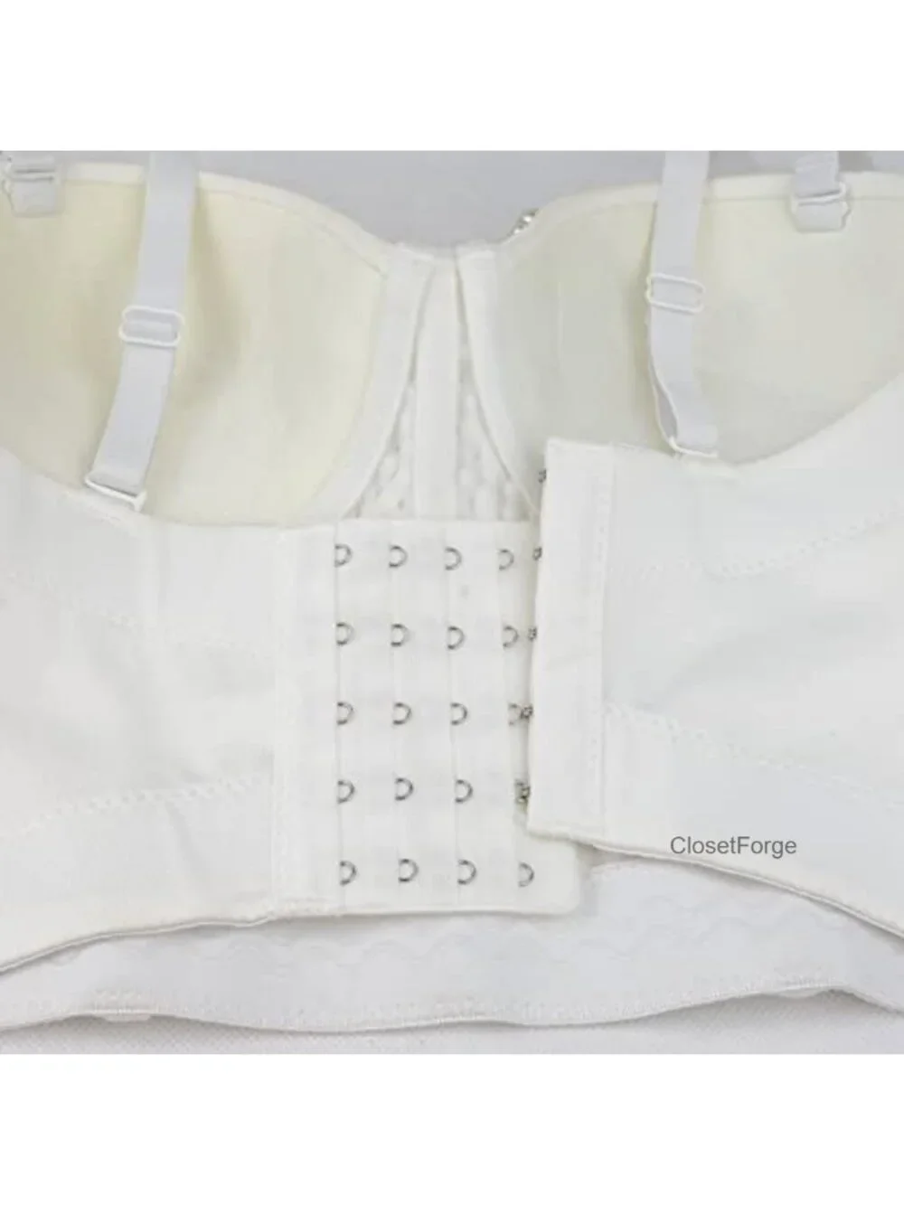 Pearls Beaded Bustier Crop Top Corset Bra White